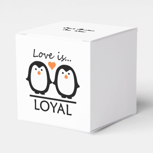 Penguin Love aangepaste gunst dozen Bedankdoosjes (Voorkant Zijde)