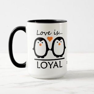 Penguin Love aangepaste namen & datum mokken