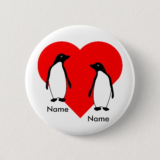 Penguin Love Couple Button (Voorkant)