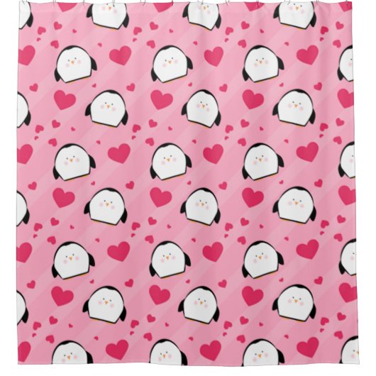 Penguin Love Douchegordijn (Voorkant)