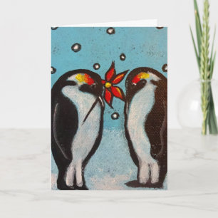 Penguin Love-kerstkaart Feestdagen Kaart