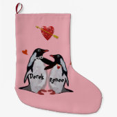 Penguin Love-kerstkussen Grote Kerstsok (Voorkant)