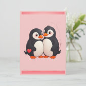 Penguin Love Party Invitation (Debout devant)