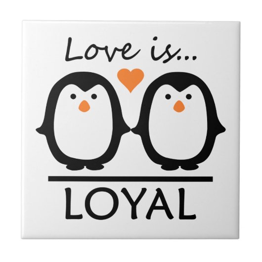 Penguin Love tegel Tegeltje (Voorkant)