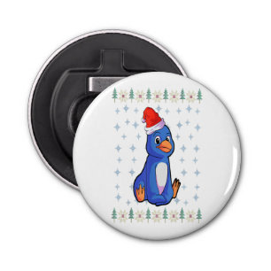 Penguin Lover Button Bottle Open met magneet Button Flesopener