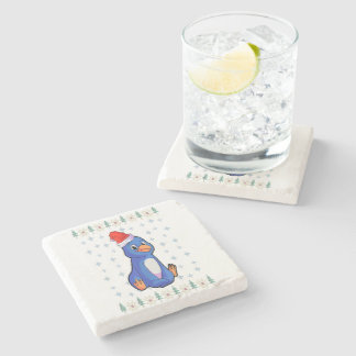 Penguin Lover Stone Coaster| Lover Stone Coaster Stenen Onderzetter