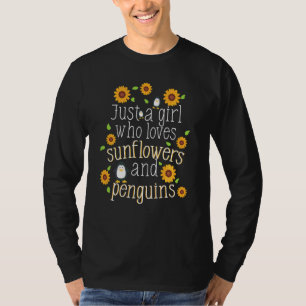 Penguin Lover Sunflower Best Friend Girl Women Te T-shirt