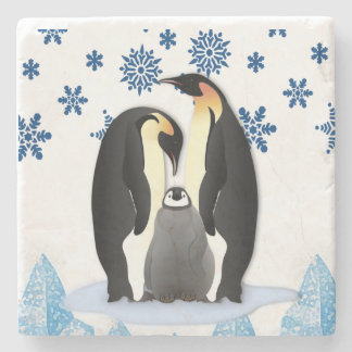 Penguin Marble Stone Onderzetter Kerstmis