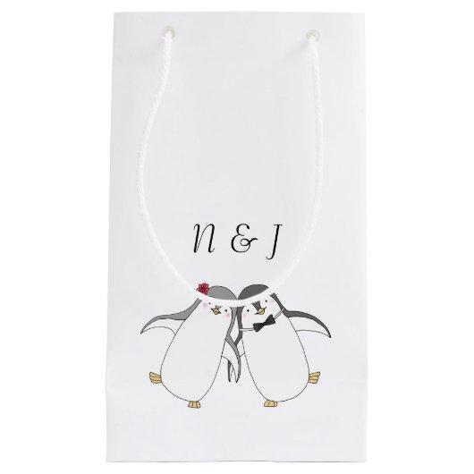 Penguin Mariage Favor Sac mignon Penguin Sac Coupl (Devant)