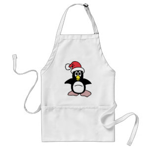 Penguin Mascot van de kerstman Standaard Schort