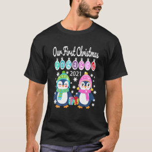 Penguin Matching Couples Ons eerste kerstfeest T-shirt