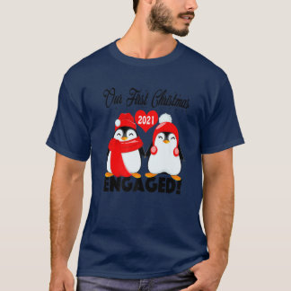 Penguin Matching Couples Ons eerste kerstfeest T-shirt