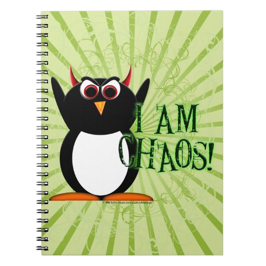 Penguin™ mauvais je suis chaos ! Carnet drôle (Devant)