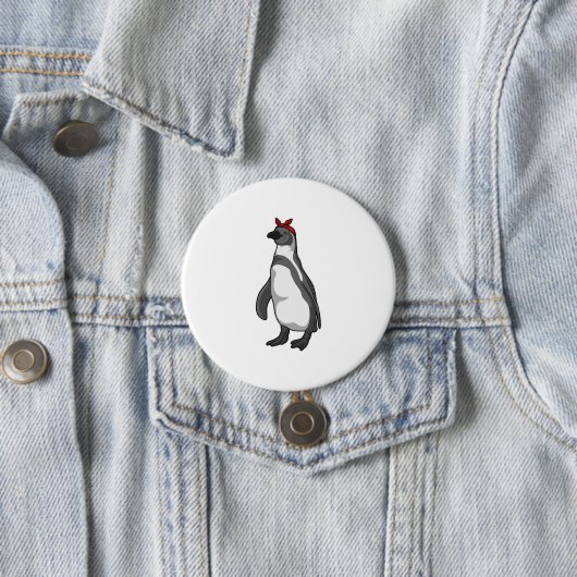 Penguin met Bandana Ronde Button 7,6 Cm (In situ)