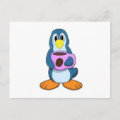 Penguin met Cup Briefkaart (Voorkant)