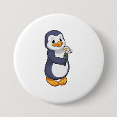 Penguin met Daisy Ronde Button 7,6 Cm (Voorkant)