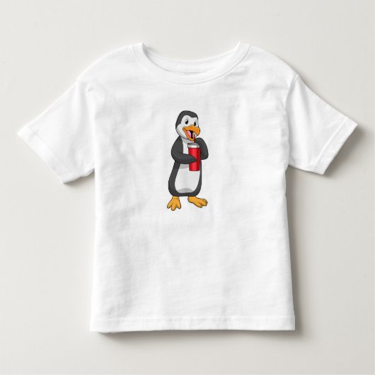 Penguin met Drink bekertje met stro Kinder Shirts (Voorkant)