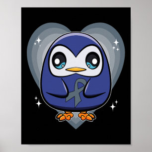 Penguin met lint wereld dyslexie bewustzijn poster