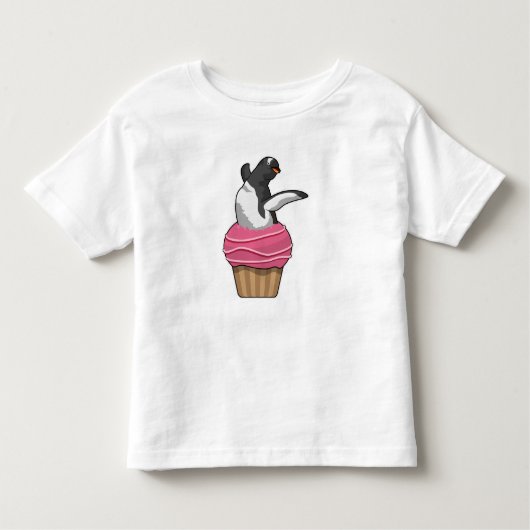 Penguin met Muffin Kinder Shirts (Voorkant)