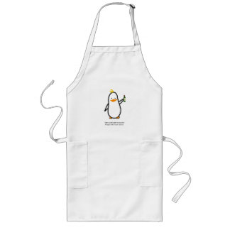 PENGUIN MET WIJN OP een platform Lang Schort
