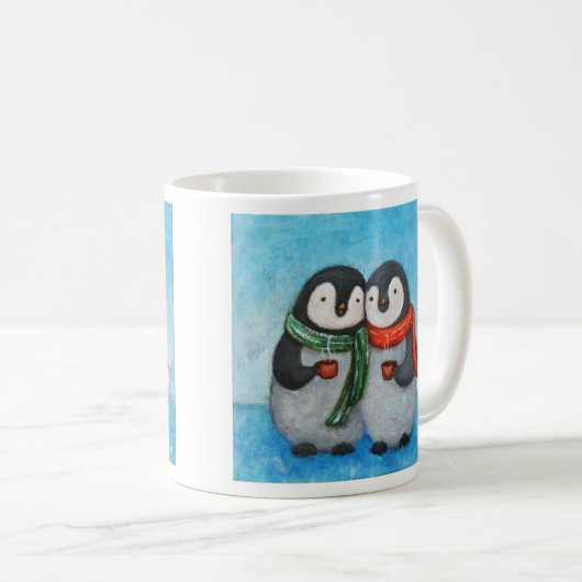 Penguin Mok Cute Penguin Couple Mok Gift for her (Voorkant rechts)
