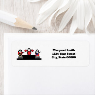 Penguin Music Band Personaliseer retouradres Etiket