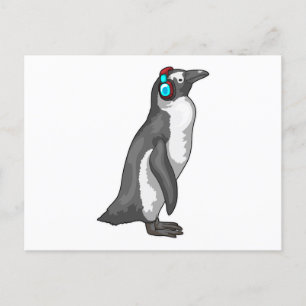 Penguin Music-hoofdtelefoon Briefkaart