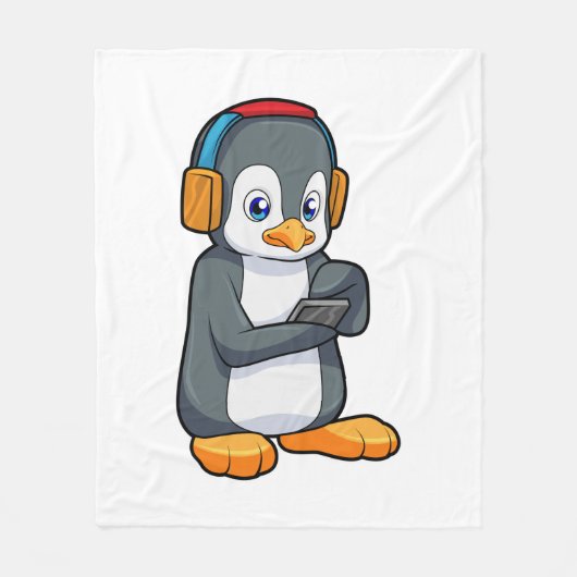 Penguin Music-hoofdtelefoon Fleece Deken (Voorkant)