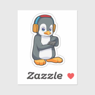 Penguin Music-hoofdtelefoon Sticker