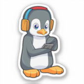 Penguin Music-hoofdtelefoon Sticker (Voorkant)