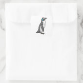 Penguin Music-hoofdtelefoon Vierkante Sticker (Tas)
