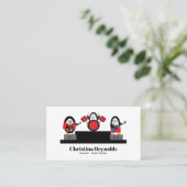 Penguin Musician Band Personaliseren Visitekaartje (Staand voorkant)