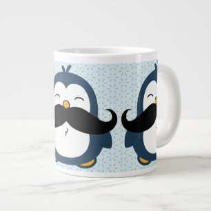 Penguin Mustache Trend Pattern Extra Grote Mok