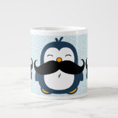 Penguin Mustache Trend Pattern Extra Grote Mok (Voorkant)