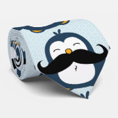 Penguin Mustache Trend Pattern Stropdas (Opgerold)