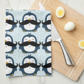 Penguin Mustache Trend Pattern Theedoek (Quarter Fold)