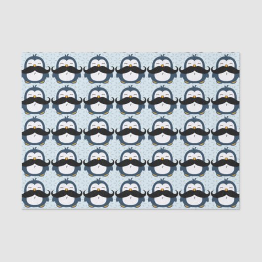 Penguin Mustache Trend Pattern Tissuepapier (Voorkant)