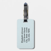 Penguin Mustache Trend Personalized Bagagelabel (Achterkant verticaal)