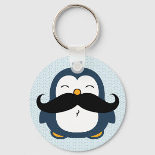 Penguin Mustache Trend Sleutelhanger