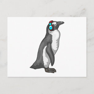Penguin Muziek Hoofdtelefoon Briefkaart
