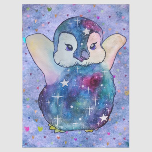 Penguin named Button Tissuepapier (Voorkant)