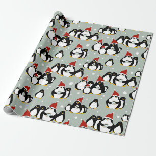 Penguin Nightcap Wrapping Paper Cadeaupapier