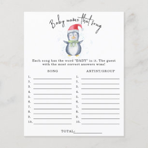 Penguin - Noem dat nummer baby shower spel