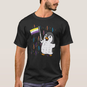 Penguin Nonbinary Flag Cute Enby Nb Pride Lgbtq mi T-shirt