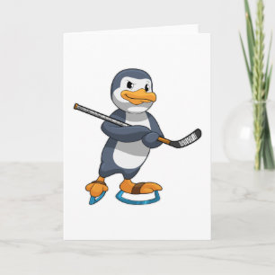 Penguin op Ice hockey met Ice hockey stick Kaart