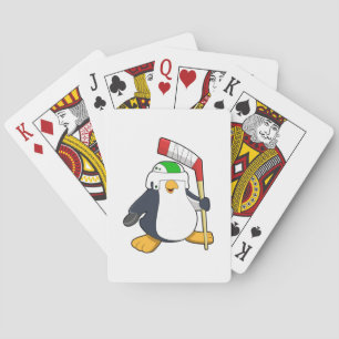 Penguin op Ice hockey met Ice hockey stick Pokerkaarten