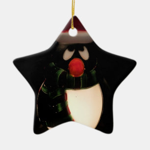 Penguin Ornaments - Black Reverse Keramisch Ornament