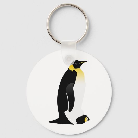 Penguin-ouder met zijn baby sleutelhanger (Voorkant)