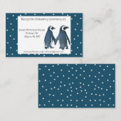 Penguin Paar Trouwbehuizingskaarten Informatiekaartje (Voorkant / Achterkant)