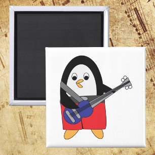Penguin Palling Bass Guitar Magneet